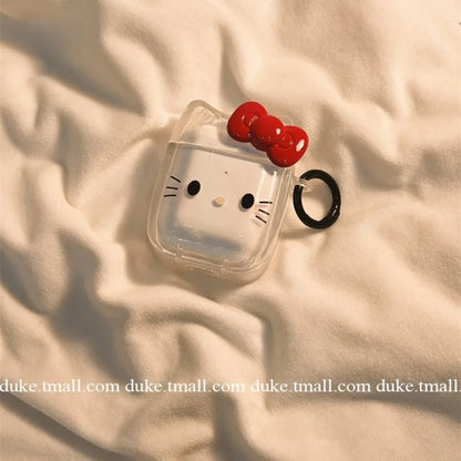 Sanrio Hello Kitty Earphone Case for AirPods 3 4 Pro Cartoon Transparent Soft Shell for AirPods 1 2 Headphone Protective Shell
