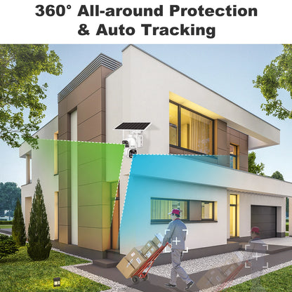 GENBOLT wireless camera outdoor solar security camera battery powered security camera 8W 15600mAh Dual Lens Color Night PIR CCTV