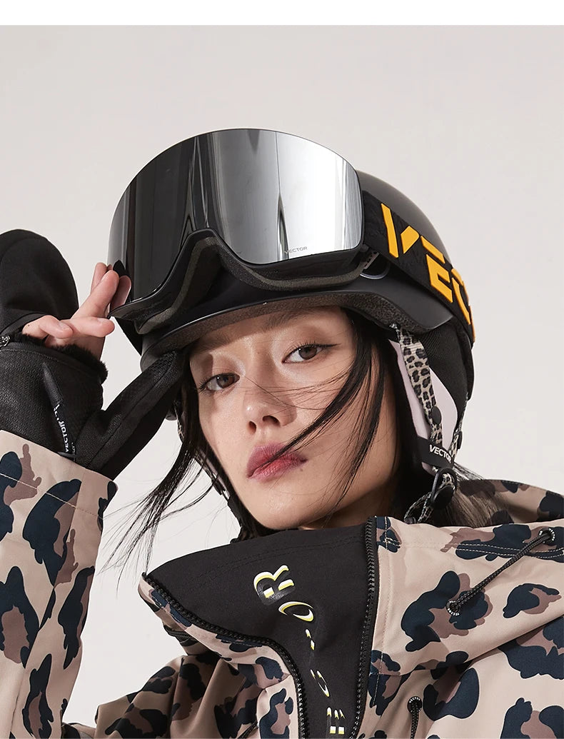 VECTOR Brand Double Layer Anti Fog Magnetic Absorption Cylindrical Ski Goggles UV400 Men Women Ski Glasses Snowboard poc glasses
