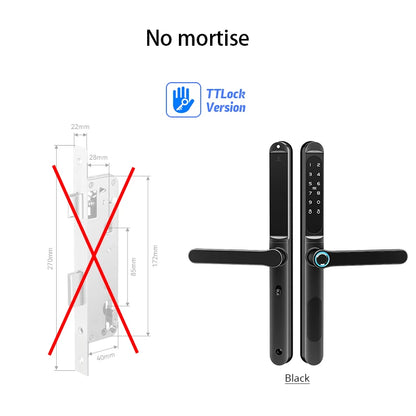 Waterproof TTLock Outdoor Gate Fingerprint Bluetooth APP RFID Code Keyless Electronic Smart Door Lock for Glass Aluminum Sliding