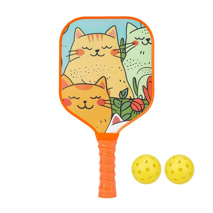 Kids Pickleball Paddles Cute with Small Grip Lightweight Pickleball Rackets Honeycomb Core Fiberglass Set for Children