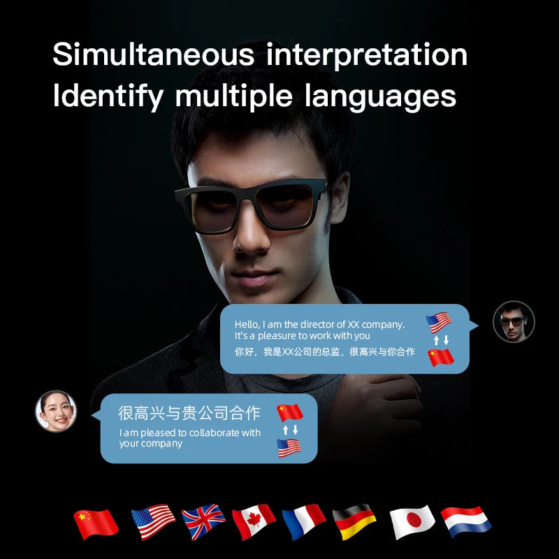 2025 E13PRO New Smart Glasses AI Translation Glasses Bluetooth Audio Glasses Bluetooth Earphones 15 Day Standby