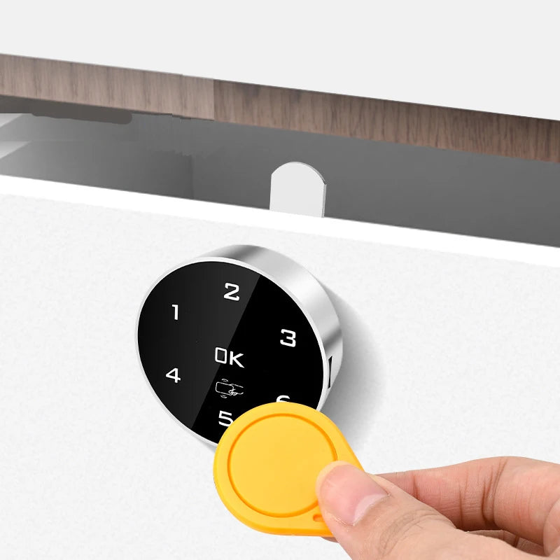 Zinc Alloy Touch Digital Password RFID IC Card Cabinet Drawer Lock Built-in Lithium Battery