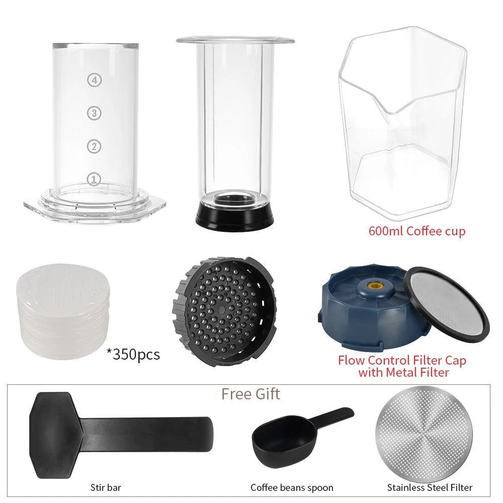 New 250ml Espresso Coffee Maker Machine Portable Cafe French Press Coffee Pot With Filter Paper Kit Bar Set For AeroPres