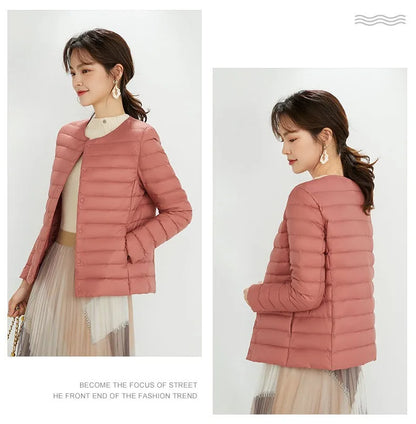Top Grade 90% White Duck Down Women Ultra Lightweight Packable Line Jackets 2023 New Autumn Winter Keep Warm Puffer Coats