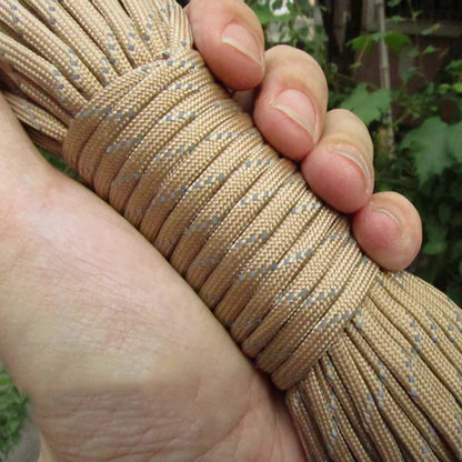 Reflective Paracord Rope, Military, 7 Strand, 4mm, 550 Tactical Parachute Cord, Camping Tent, Lanyard, DIY Bracelet Weaving Rope