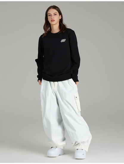 Ski Pants Elastic Waist Snowboard Wear Women Men Casual Solid Snow Pants Baggy Hip Hop Ski Clothing Loose Hipster Snow Trousers