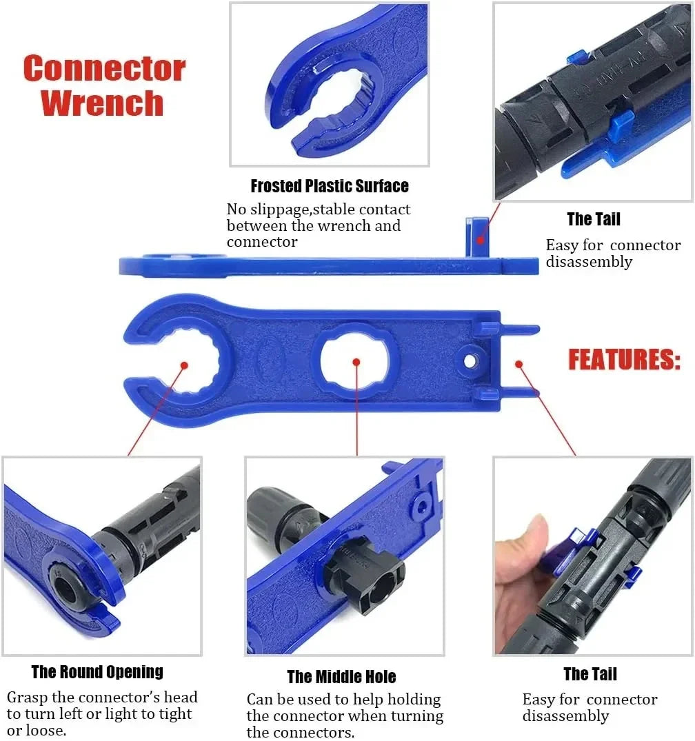 200/100/40/20/10 Pcs Photovoltaic Solar Connectors - 1000V 30A, 2.5/4/6mm² for PV/MC Cable, Panel Connectors Kit