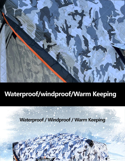 Outdoor Ice Fishing Tent Equipment Winter Fishing Thickened Cotton Quick-Open Quilted Warm And Cold-Proof Four-Person House