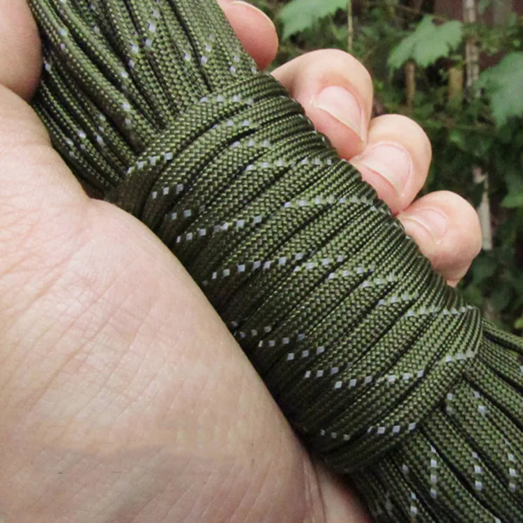 Reflective Paracord Rope, Military, 7 Strand, 4mm, 550 Tactical Parachute Cord, Camping Tent, Lanyard, DIY Bracelet Weaving Rope