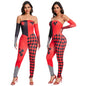 [You're My Secret] Halloween Cosplay Harley Q Clown Costume Sexy Jumpsuit for Women Bodysuit Masquerade Disguise Zentai Outfit