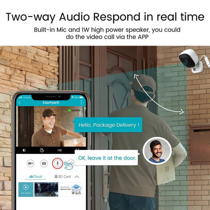 New 4K Mini Security Camera WiFi Monitor IP65 Waterproof Full Color Night Vision Motion Detect Surveillance With 2 Way Audio