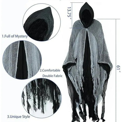 Witch Costumes Halloween Adult Cloak Vampire Hooded Cosplay Costume Cloak Scary Grim Reaper Dress Up Prank Horror Costume Props
