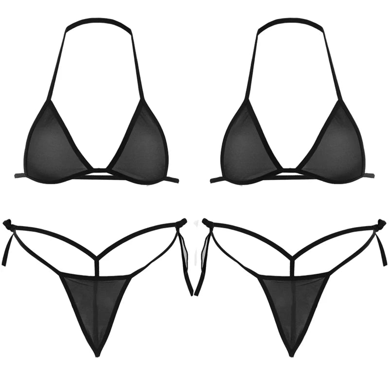 2PCS Women Sexy Lingerie Sets Ultra-thin Mesh Wirefree Bra Set Lingerie Ultra Hot Women's Transparent Exotic Underwear Sets