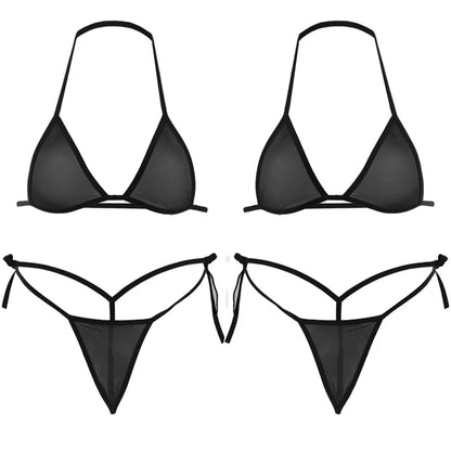 2PCS Women Sexy Lingerie Sets Ultra-thin Mesh Wirefree Bra Set Lingerie Ultra Hot Women's Transparent Exotic Underwear Sets