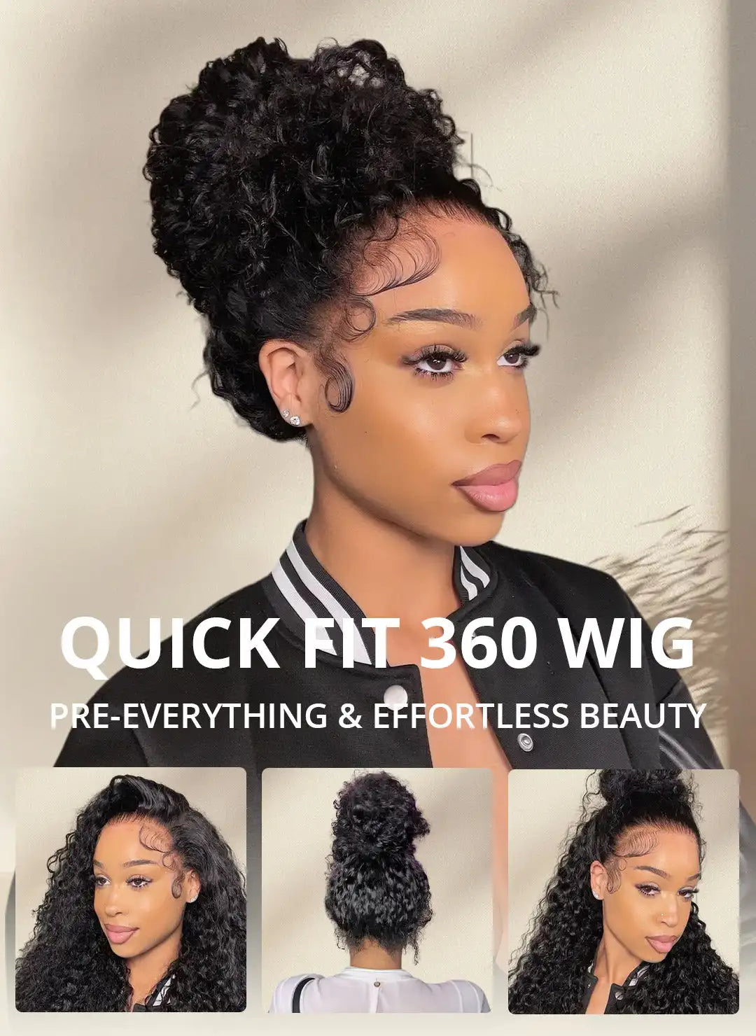 30-36 Inch 360 Full Invisi Strap Drawstring Sung Hd Lace 250 Density Water Kinky Curly Deep Human Hair Wig Black Glueless