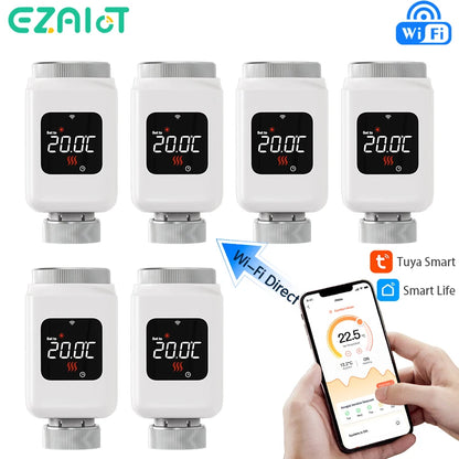 EZAIOT Tuya ZigBee Smart TRV Thermostatic Valve Thermostat Radiator Actuator Temperature Controller Voice Alexa Google Home Alic
