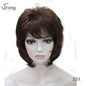 StrongBeauty Women Synthetic wig Short Hair Auburn/Blonde Natural wigs Capless Layered Hairstyles