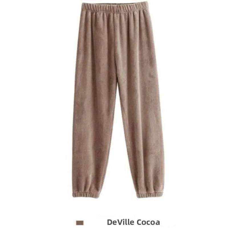 Adorable Sweet Coral Fce Thiened Autumn Winter Spwear Women's Casual Home Clothes Set Long Pants Comfortable Leisure ...