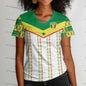 Women's Senegal Football Jersey V-Neck Tee African Team Pride Graphic Print Casual Breathable Sportswear Summer World Cup Fan Ge