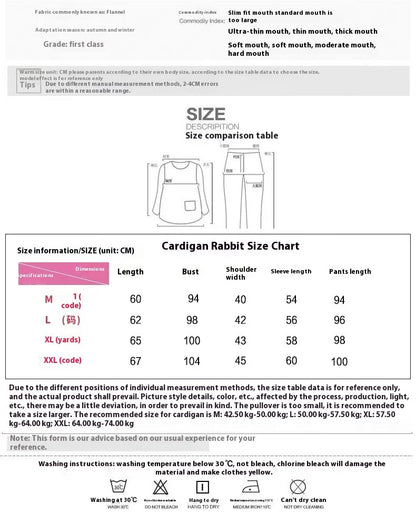 New Women's Autumn and Winter Warm Pyjamas Homewear Suit Coral Velvet Pajamas Girls Padded Thickened Sweet Flannel Homewear