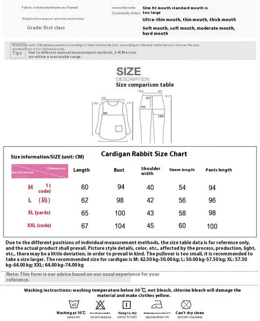 New Women's Autumn and Winter Warm Pyjamas Homewear Suit Coral Velvet Pajamas Girls Padded Thickened Sweet Flannel Homewear