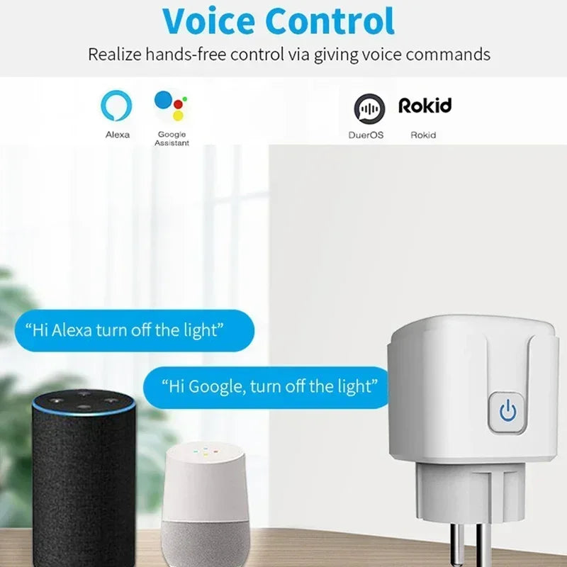Smart Socket EU 16A/20A Wifi Smart Plug With Power Monitoring Timing Function Tuya APP Remote Control Support Alexa Google Home