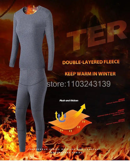 Winter Heated Thermal Underwear Men Heating Jacket Skiwear Heated Jacket Fleece Warm Top Pants USB Electric Heating Clothing