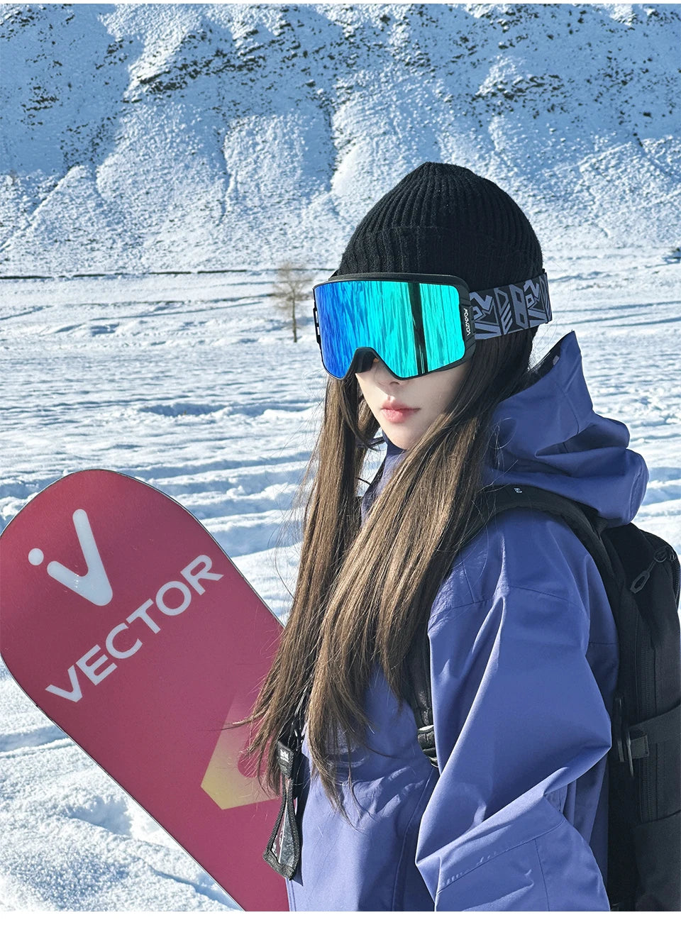 Vozapow Ski Goggles Magnetic Double Layer Anti Fog Professional Skiing Mask Men Women Super View Snowboard UV400 Snow Sunglasses