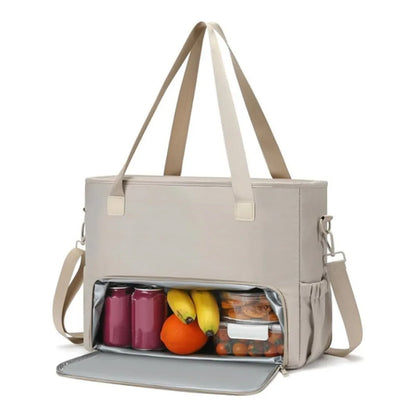 2 in 1 Lunch Tote Bag for Women Insulated Large Capacity 15.6 Inch Laptop Bag Lunch Compartment Computer Handbag Office