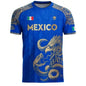 2026 New Summer Mexico Soccer Jersey Men Black Gold Design with Aztec Eagle Snake Print and Mexican Flag for Football Fans
