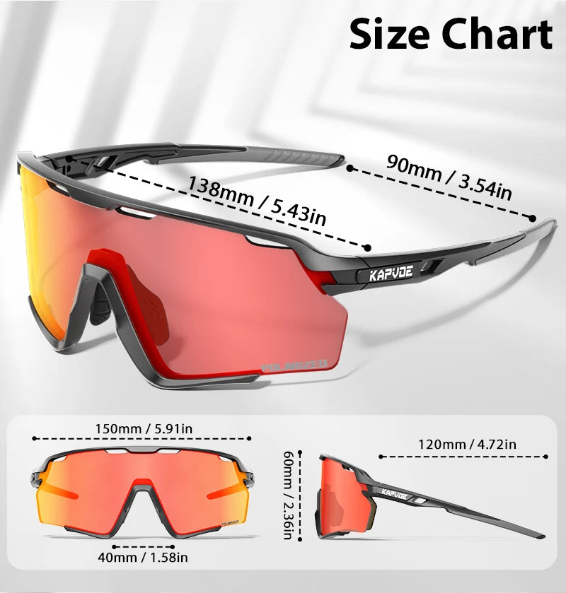 KAPVOEPolarized Cycling Glasses TR90 Frame Men Women Sports Running Eyewear MTB Bicycle Sunglasses Road Bike Glasses