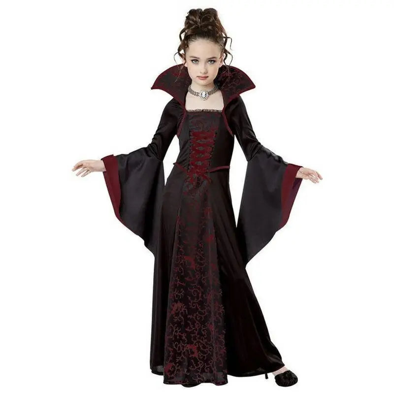 Halloween Witch Vampire Cosplay Costume for Kids Girls Disfraz Carnival Dress Up Party Mujer Children's Performance Clothing