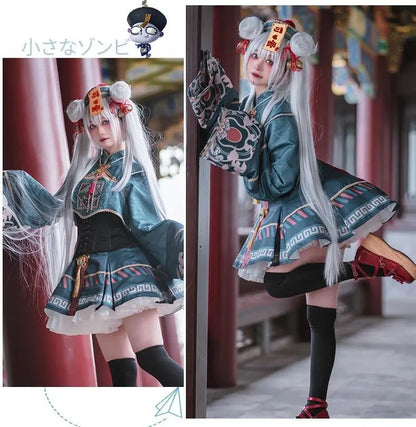 Vampire Easter Zombie Costume Cosplay Women Lolita Dress Hat Wig Anime Maid Chinese Carnival Party Gothic Clothes Skirt Outfit