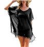 2023 Chiffon Tassels Beach Wear Women Swimsuit Cover Up Swimwear Bathing Suits Summer Mini Dress Loose Solid Pareo Cover Ups