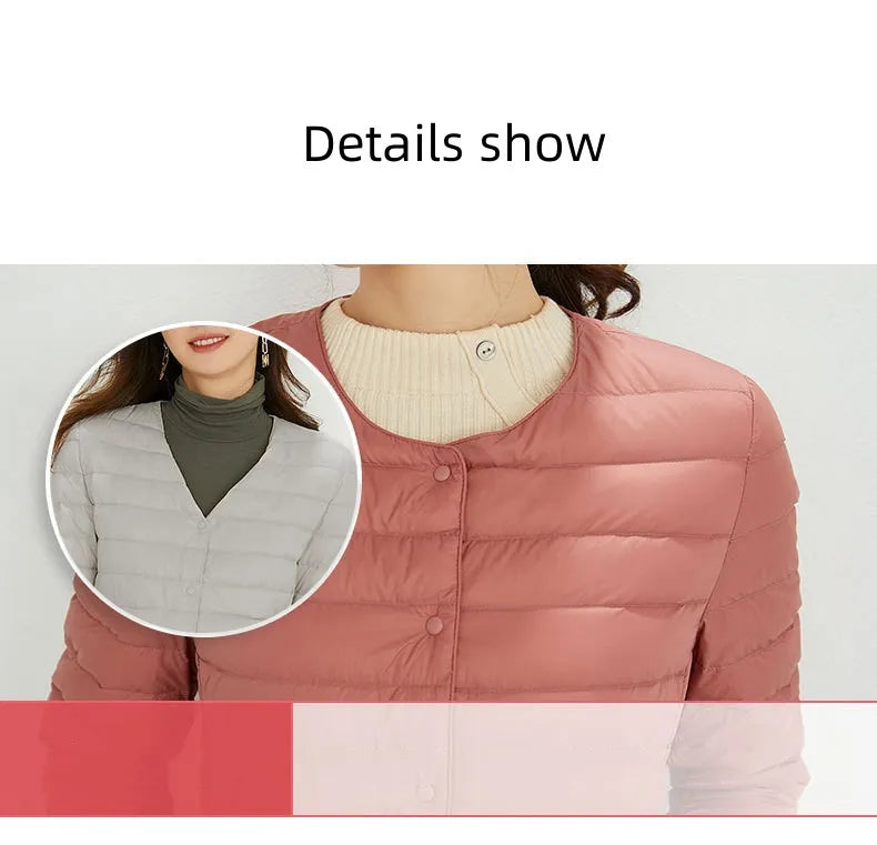 Top Grade 90% White Duck Down Women Ultra Lightweight Packable Line Jackets 2023 New Autumn Winter Keep Warm Puffer Coats
