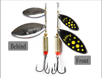 FISH KING Fishing Spinner Blade Metal Lure Double Spinnerbait Hard Artificial Lure Jig Items 115mm 20g