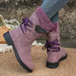 New Women Boots Autumn Winter New Knee High Shoes Large Tube Thick Heel Shoes for Women Strap Pleated Vintage Ankle Boots