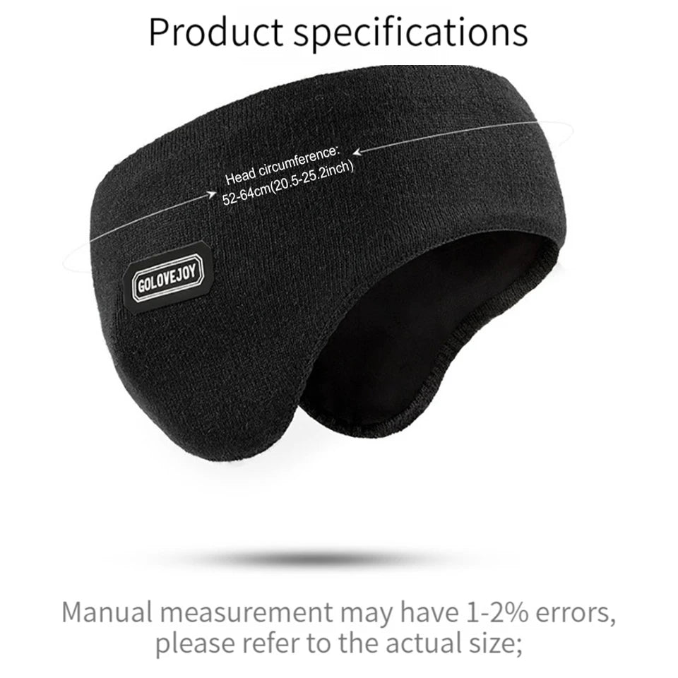 GTUBIKE Winter Unisex Thicken Warm Fur Earmuffs for Men Women Velvet Plush Ear Muffs Protector Outdoor Cycling Skiing, Black