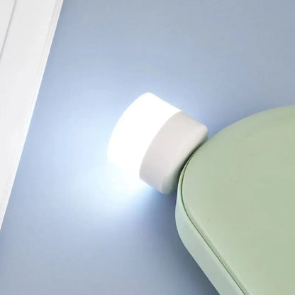 USB Night Light Mini LED Night Light USB Plug Lamp Power Bank Charging USB Book Lights Small Round Reading