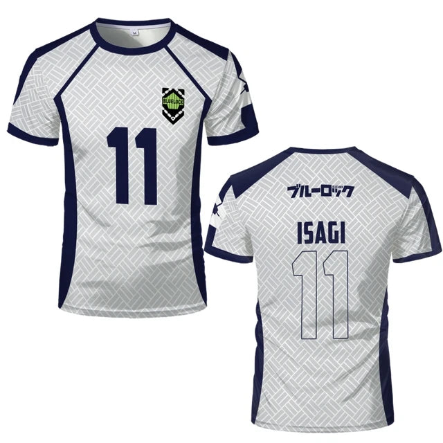 2026 Summer New Men's Blue Lock Anime Football Shirt T-shirt Women's Round Neck Sports Top Casual Short Sleeve T-shirt