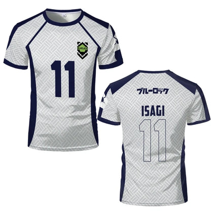 2026 Summer New Men's Blue Lock Anime Football Shirt T-shirt Women's Round Neck Sports Top Casual Short Sleeve T-shirt