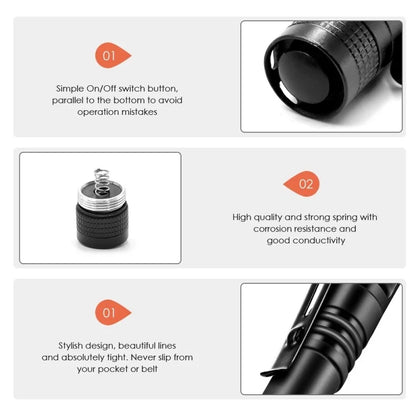Small Mini LED Flashlight Handheld Pen Light Flashlight Tactical Pocket Torch PenLight with Clip Led Pen Flashlight