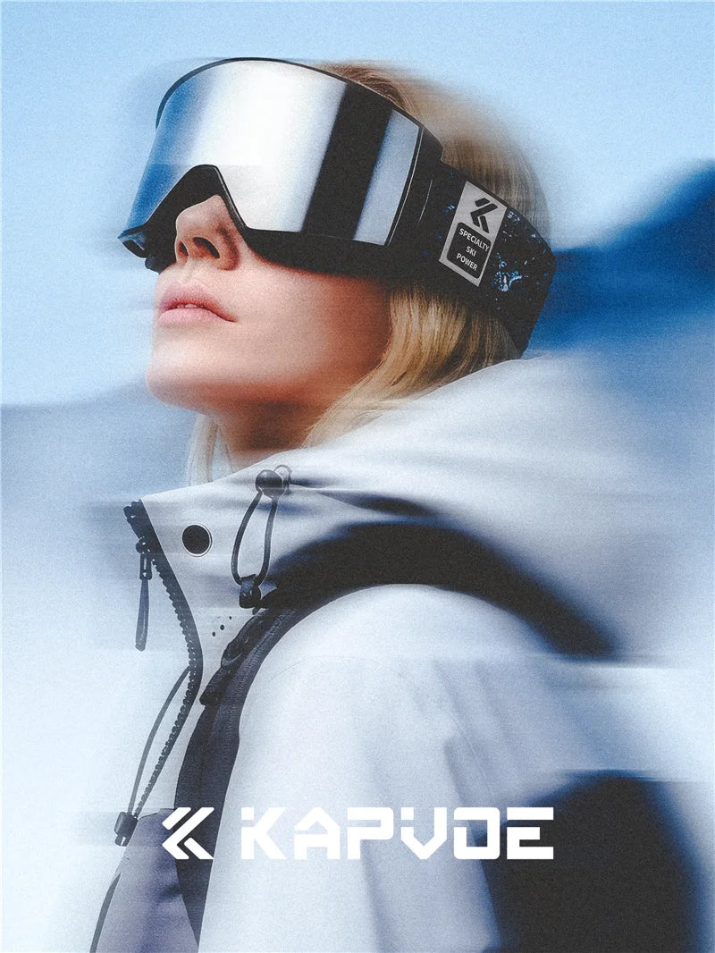 Kapvoe Snow Ski Goggles Snowboarding  Skiing Mask for Men Women Anti-Fog Lens Kit UV400 Protection Snowmobile Glasses Motorcycle