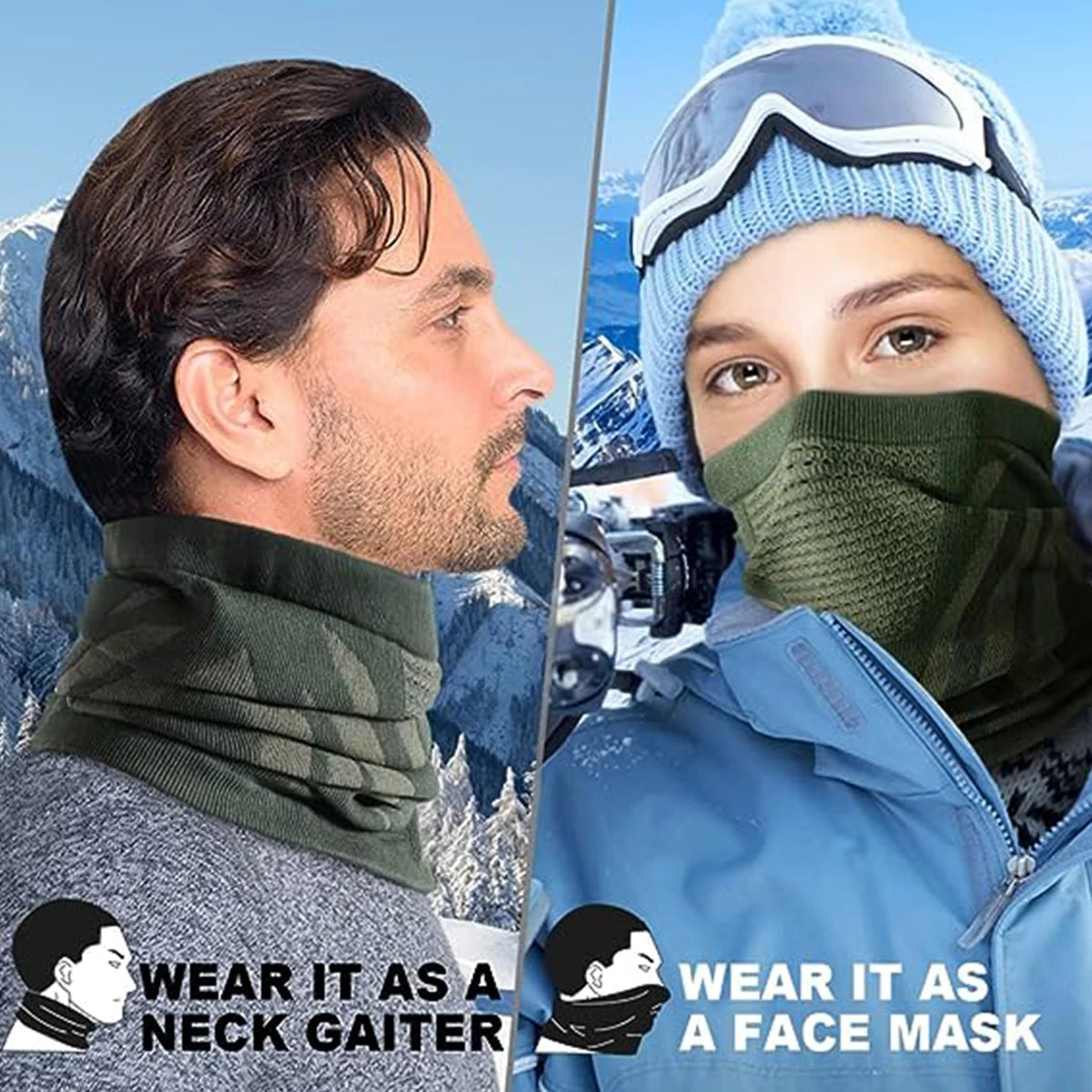 Winter Neck Warmer Gaiter/Balaclava,Windproof Face Mask for Ski, Snowboard,Motorcycle Cycling for Men's and Women's All Weather