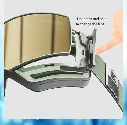 KAPVOE New Outdoor Photochromic Ski Goggles Winter Snow Sports for Unisex Snow Glasses UV400 Anti-fog Magnetic Snowboard Glasses