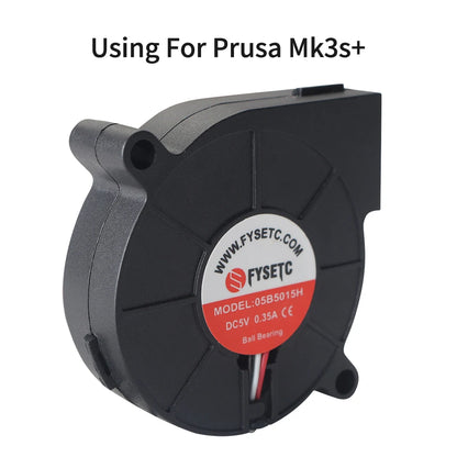 Prusa i3 MK3 MK3S+ DC 5V 5015 50mm Blow Radial Cooling Fan Double Ball Bearing Front Print Fan Cooler Radiator 3D Printer Parts