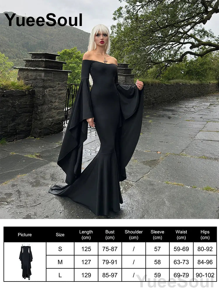 Halloween Gothic Grunge Punk Women Dress Long Sleeve Lace Slim Black Dresses 2025 New Y2K Harajuku Lolita Fairy Core Party Dress