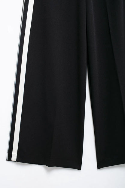 TRAFZA 2024 New Women Casual Black Trousers Suits Sports Short Jacket + Female Vinatge Black White Patchwork Baggy Pants Street