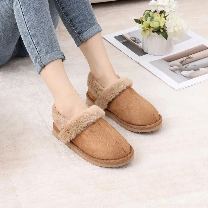 Asgard Women's Winter Fuzzy Cotton Shoes Indoor Warm Memory Foam Anti-Slip Snow Boots Lady Comfortable Soft Casual Houes Slipper